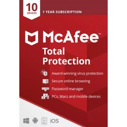 McAfee Total Protection (10 Devices) 1 Year Subscription License