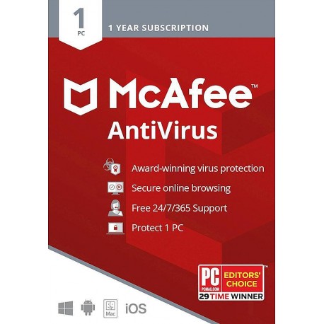 McAfee AntiVirus 2023 1 PC for Windows